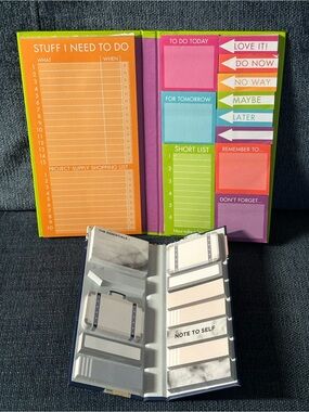 Set of 2 Colorful Sticky Note and To-Do Pad Set